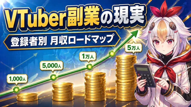 VTuberで副業は現実的か——収益化の実態と月収別ロードマップ
