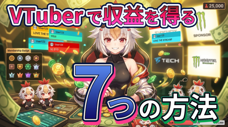 VTuberで収益を得る7つの方法——スパチャ・グッズ・案件まで