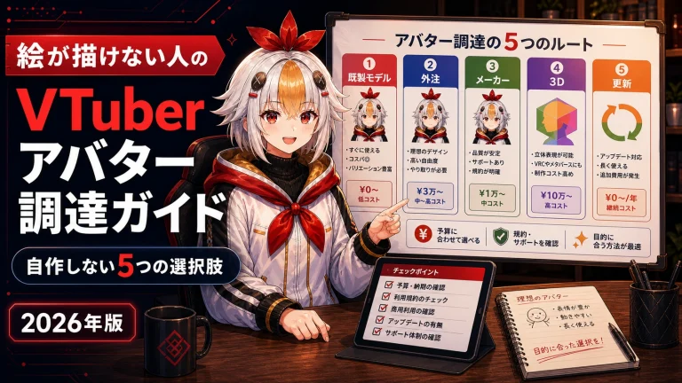 絵が描けない人のVTuberアバター調達ガイド【2026年版】自作しない5つの選択肢と費用感