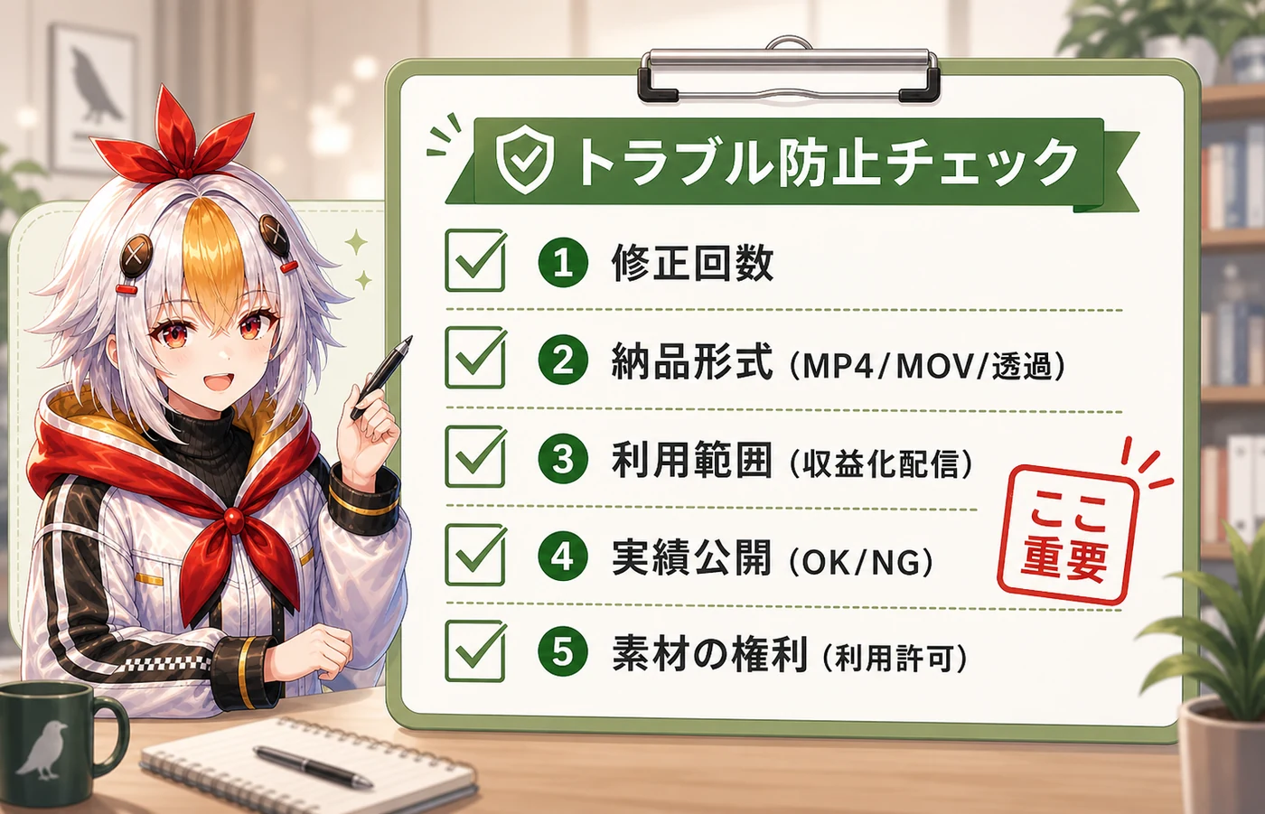 トラブル防止チェックの図