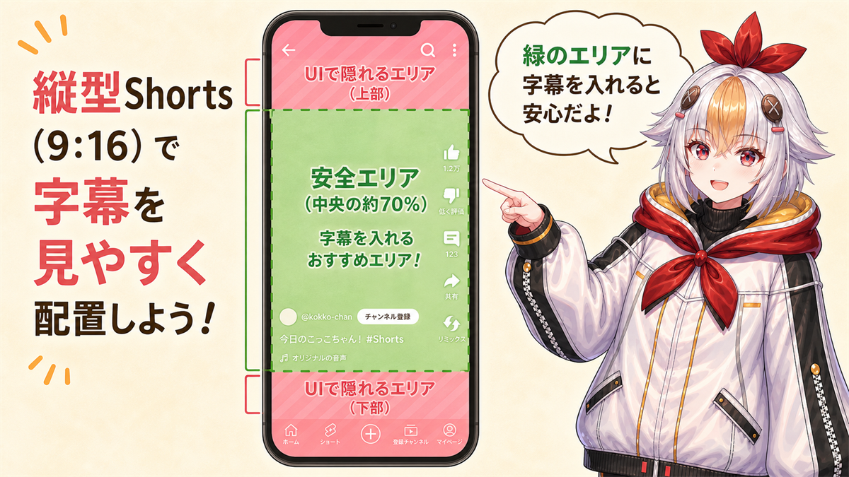 強調テロップとセーフエリア