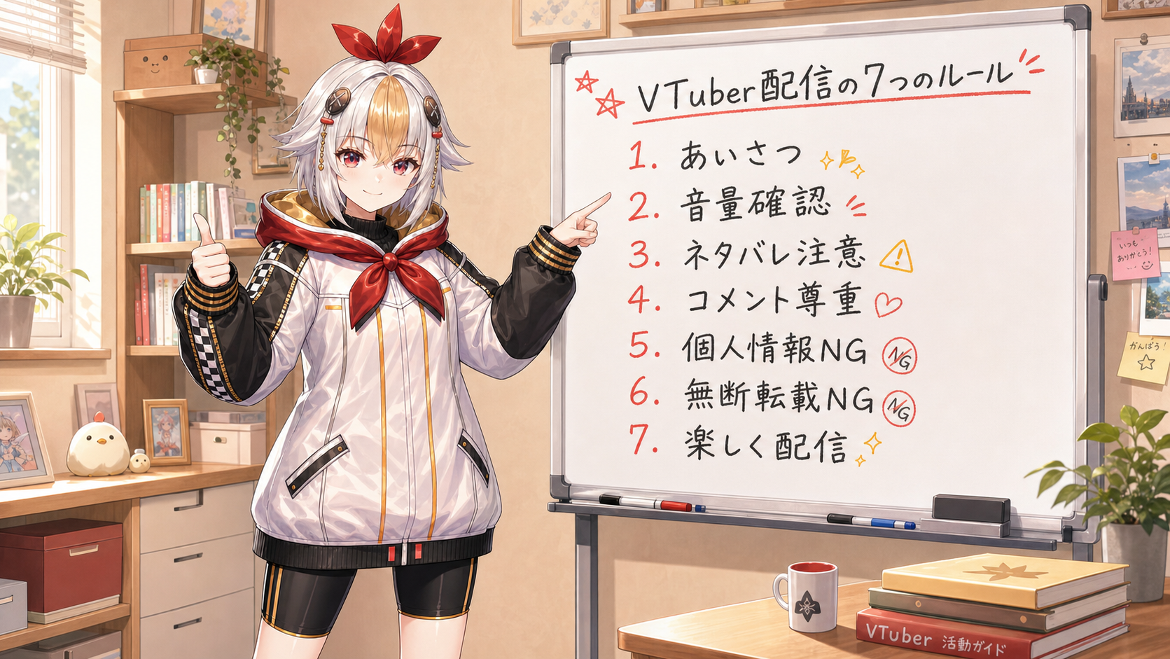 配信ルールの定番7項目図解 マナー・会話・伝書鳩・ネタバレ・連投・参加方法・困った時案内