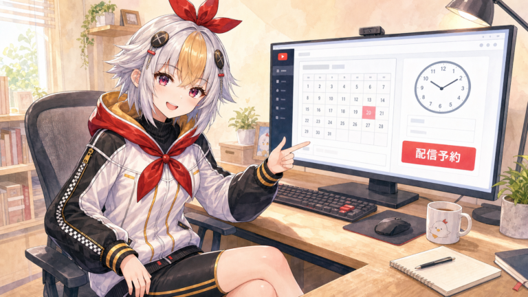 VTuber配信予約のやり方【2026年版】YouTube待機所・概要欄・告知まで迷わない手順