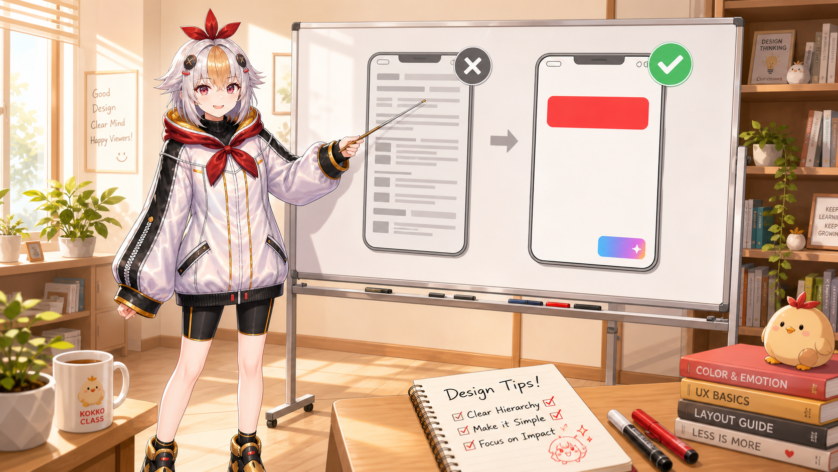 文字を詰め込んだタイトルと大きく1つに絞ったタイトルの比較イラスト