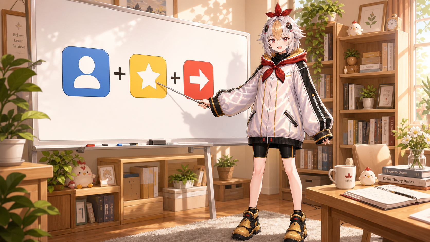 誰に+何を+次にどうするかのタイトル構成イラスト