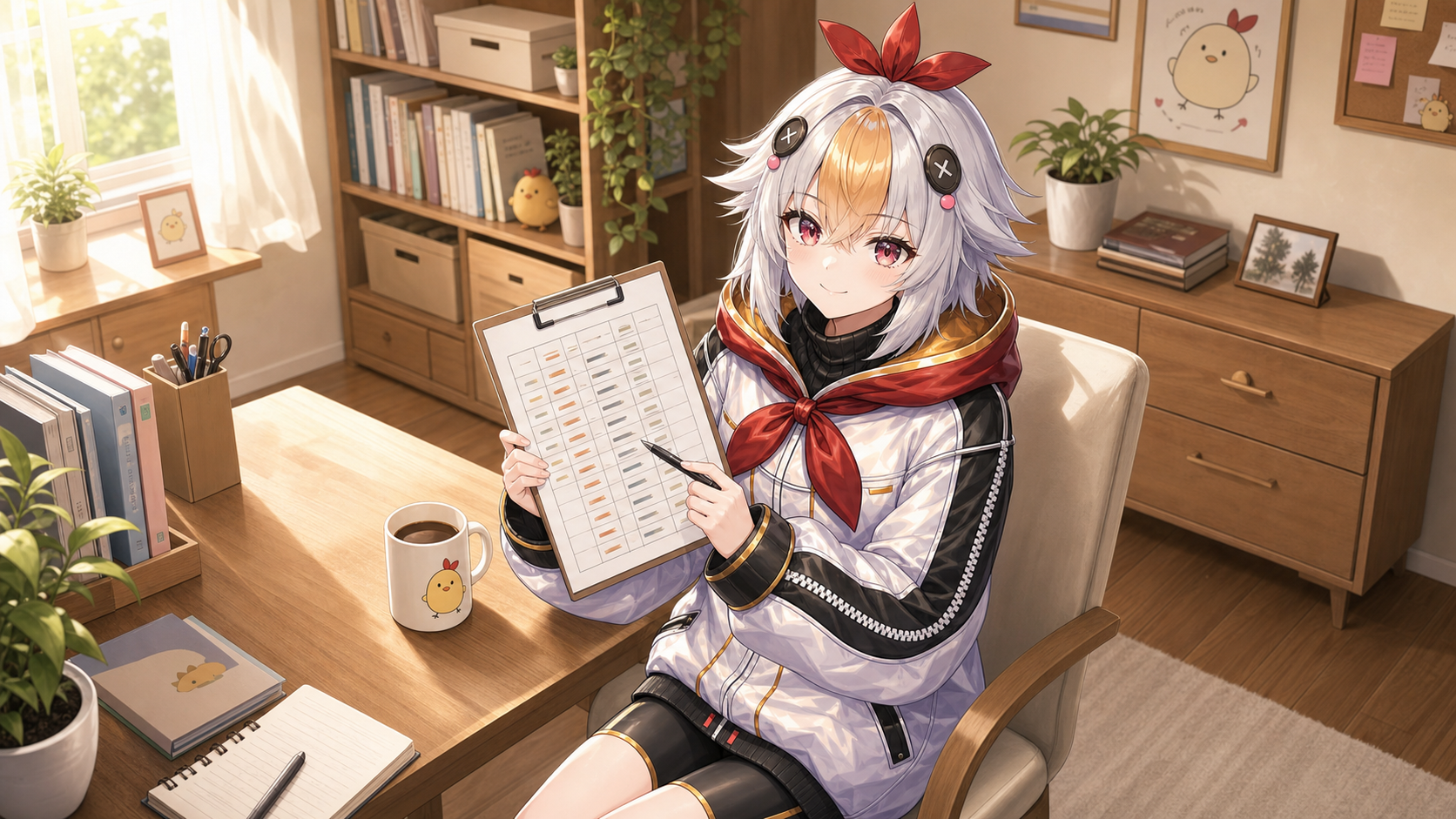 記録テンプレに数字をメモするこっこちゃん