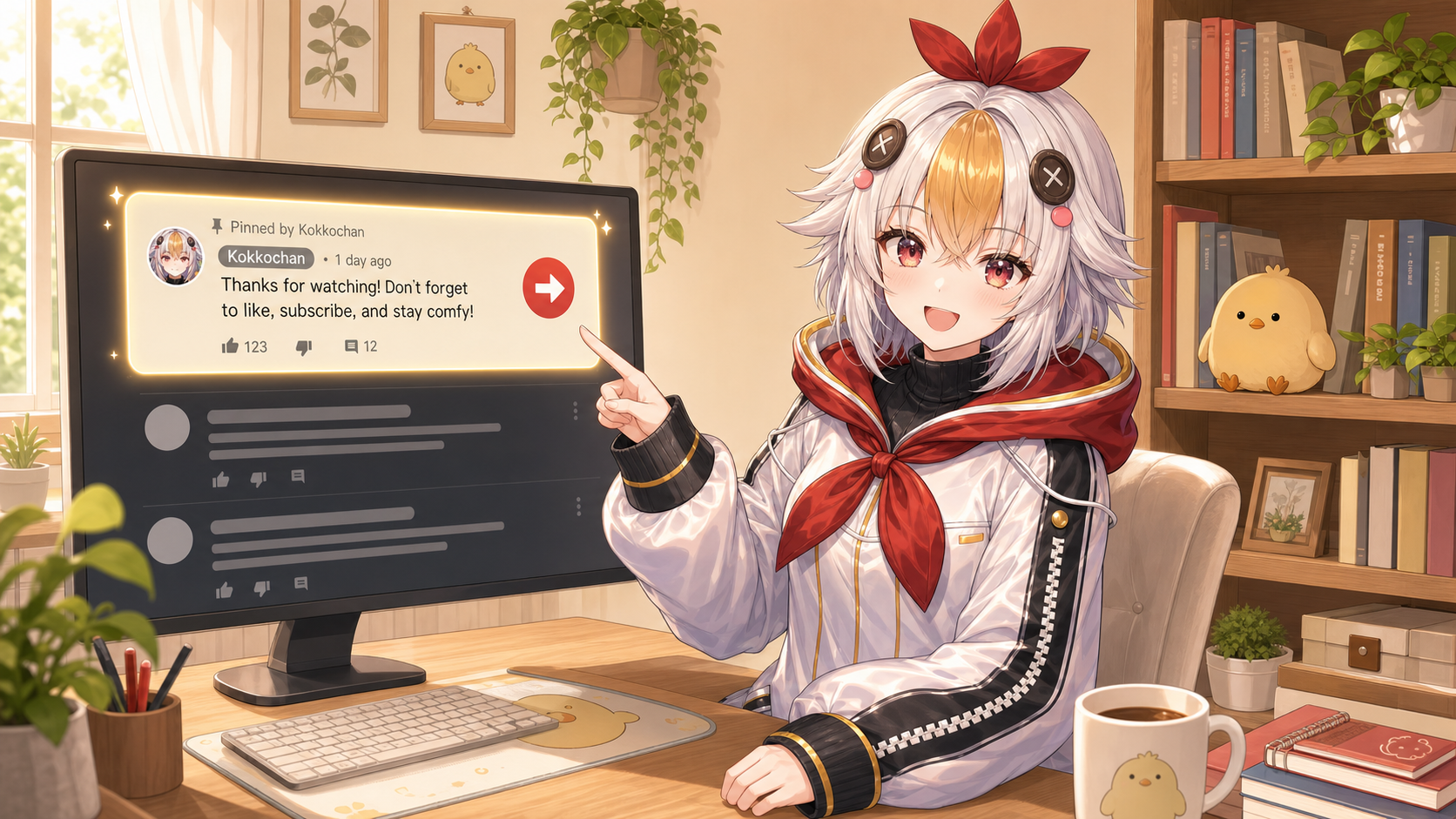 固定コメントで次の一歩を案内するイラスト