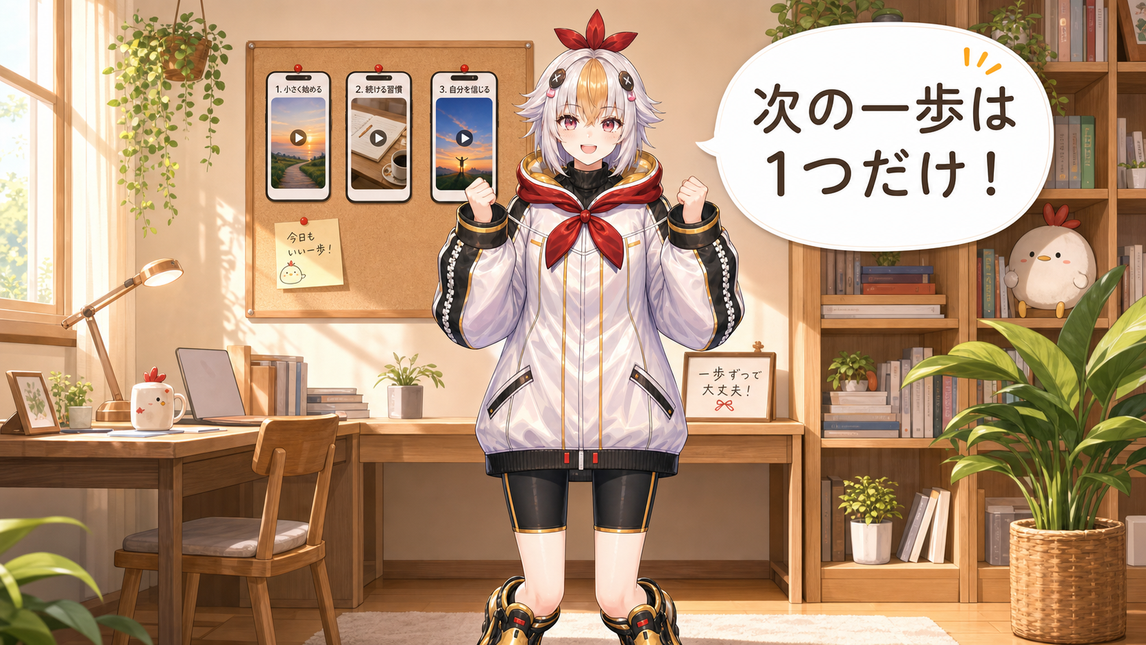 まとめ：次の一歩は1つだけ！と話すこっこちゃん
