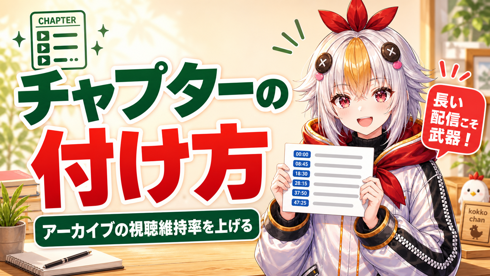 VTuber配信アーカイブにチャプターを付ける方法