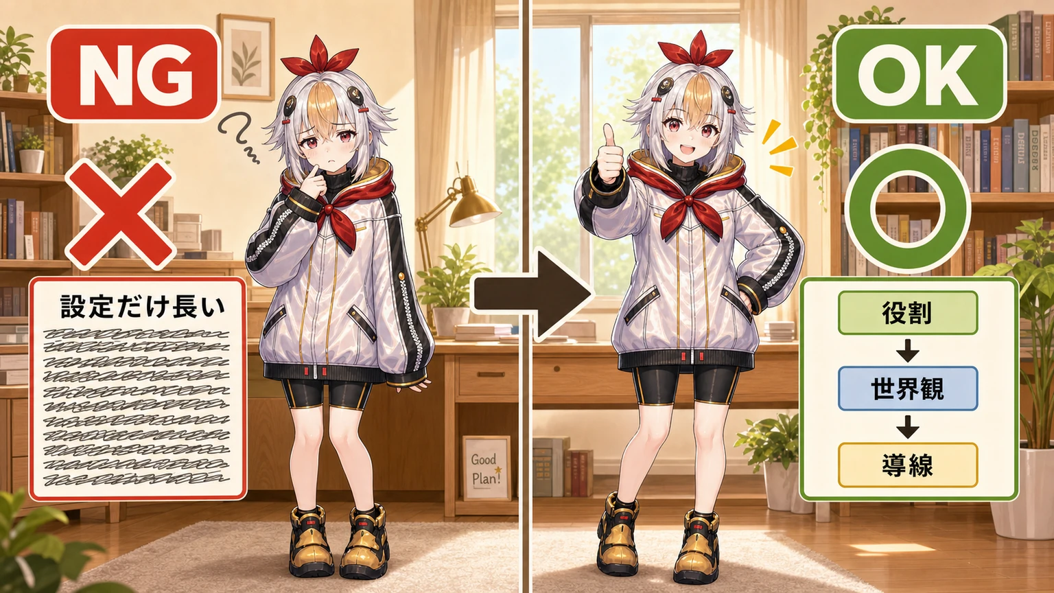 悪い例と良い例の比較図解