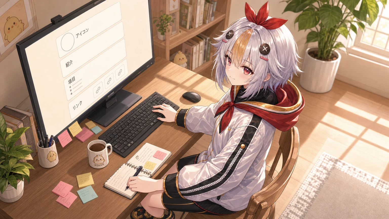 プロフィールテンプレートを作成するこっこちゃん