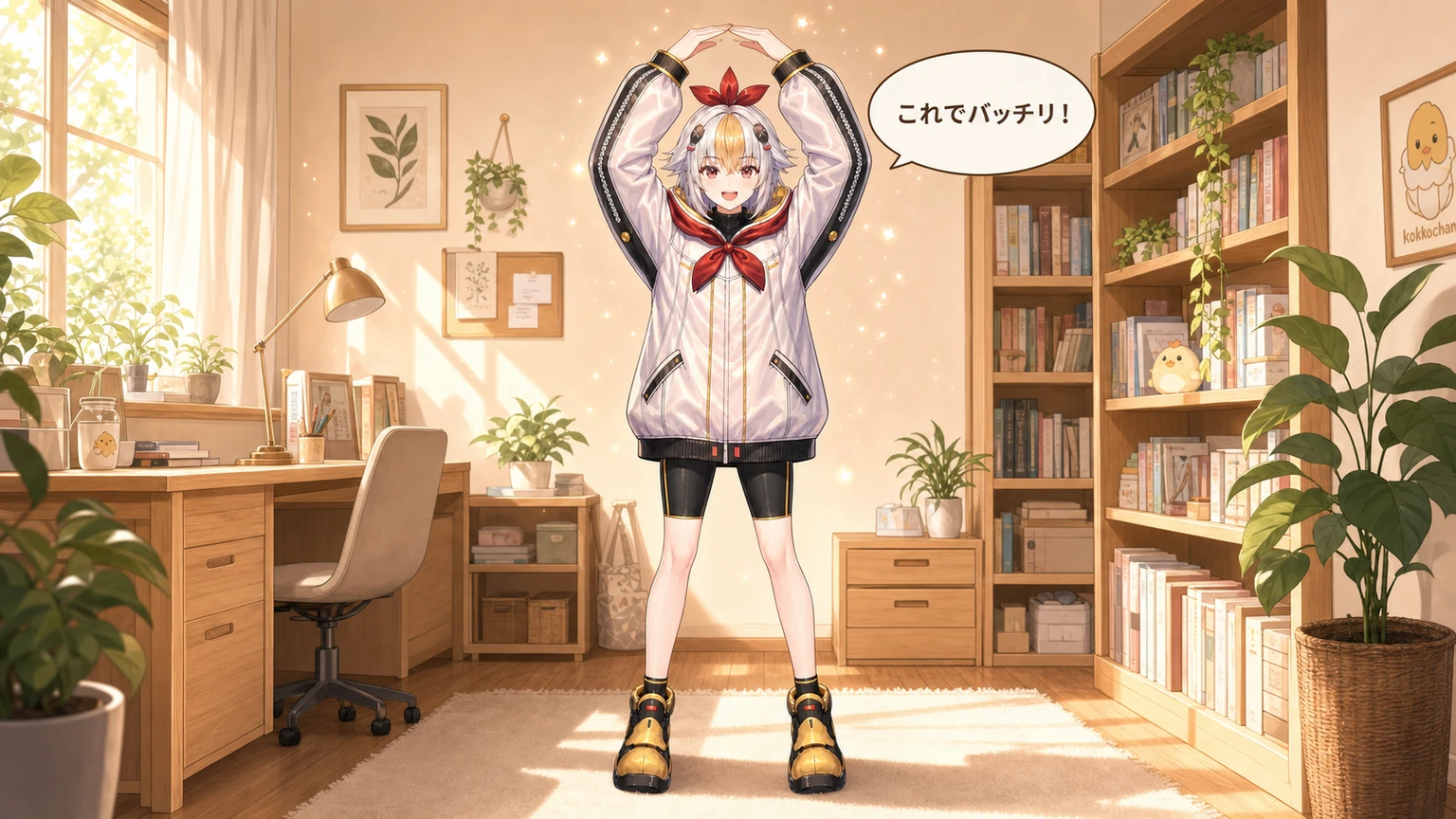 まとめでOKポーズのこっこちゃん