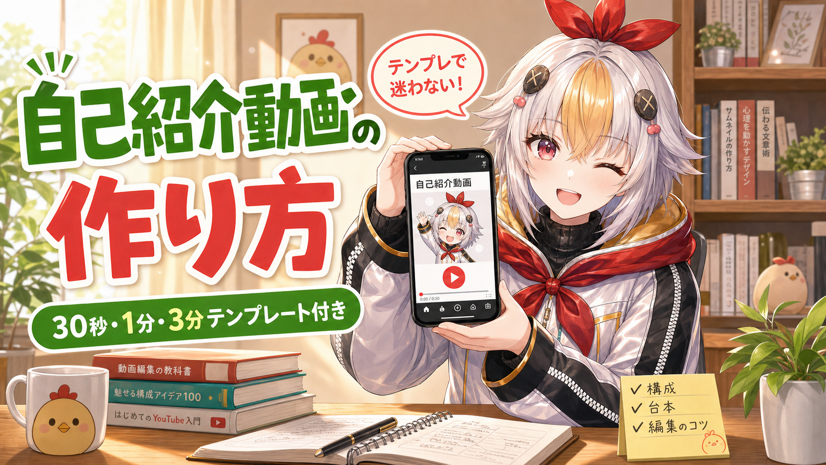 VTuber自己紹介動画の作り方を紹介するこっこちゃん