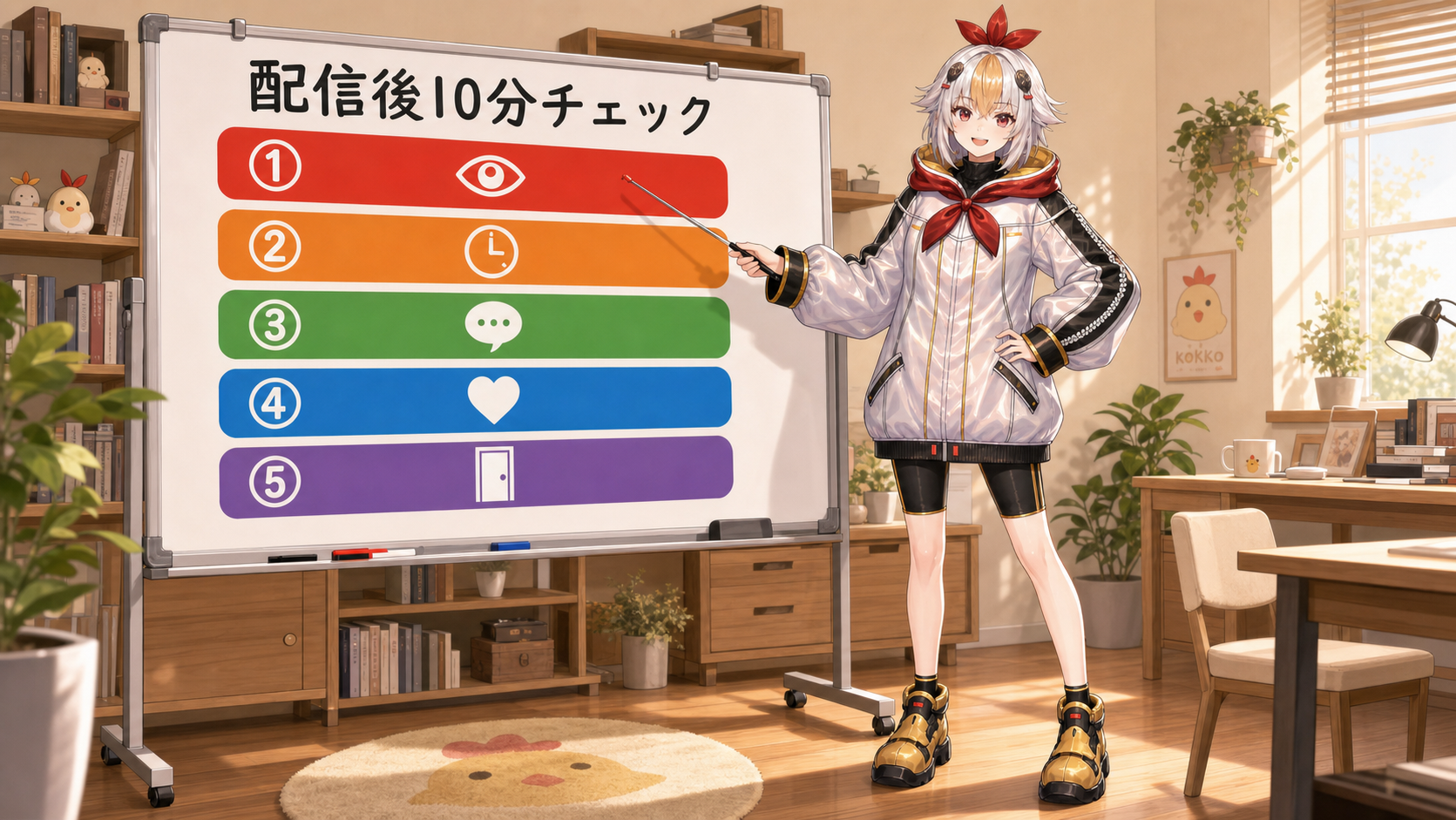 Diagram showing five points to review after a VTuber livestream