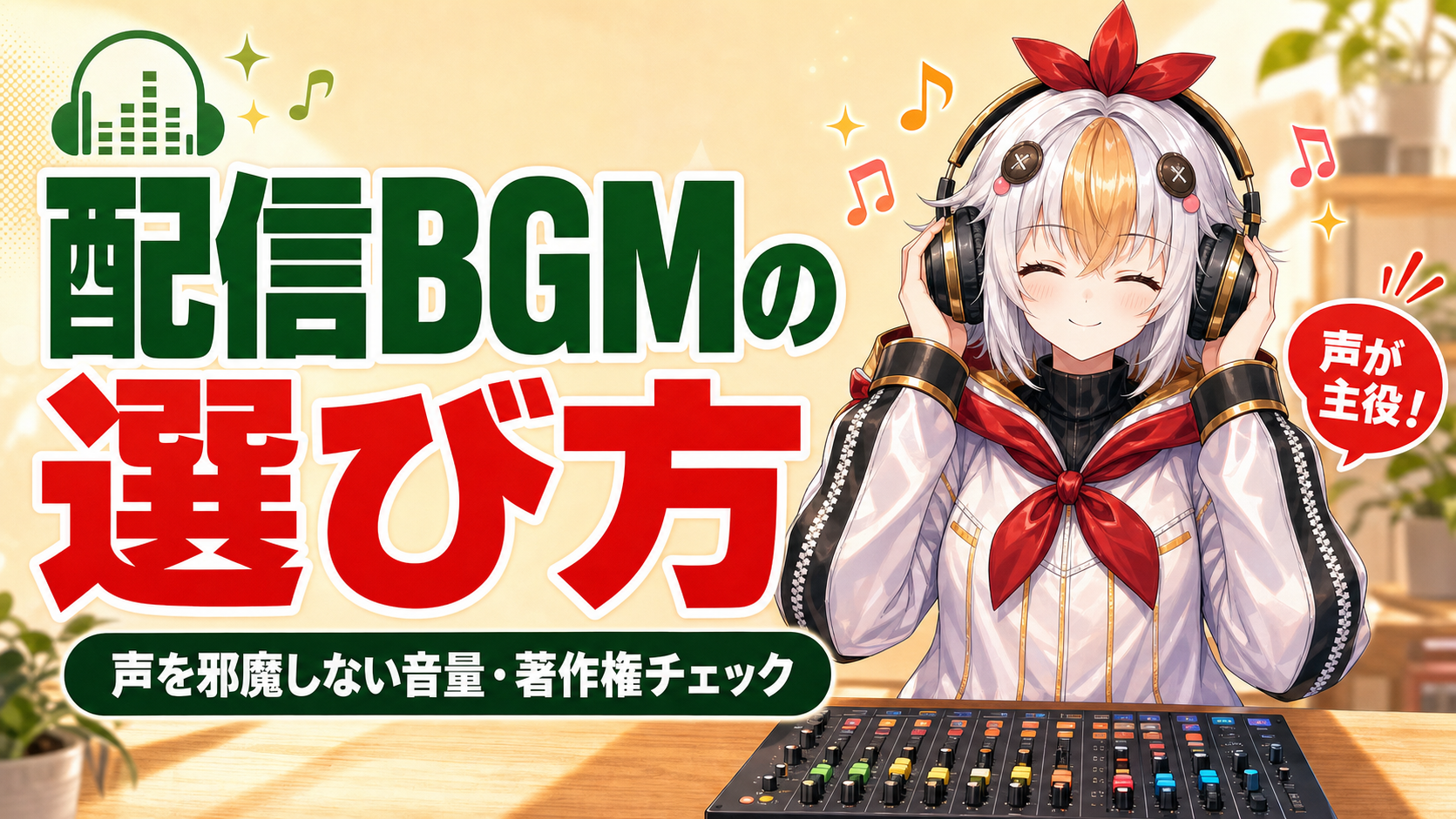 Hero image for a VTuber stream BGM and audio balance guide