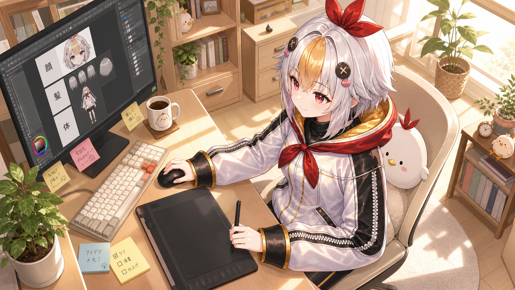 アバター素材の顔・髪・体パーツをAfter Effectsに読み込むこっこちゃん