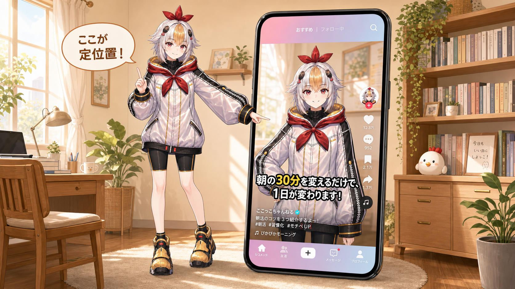 セーフゾーンやフォントを工夫して視認性を上げるこっこちゃん