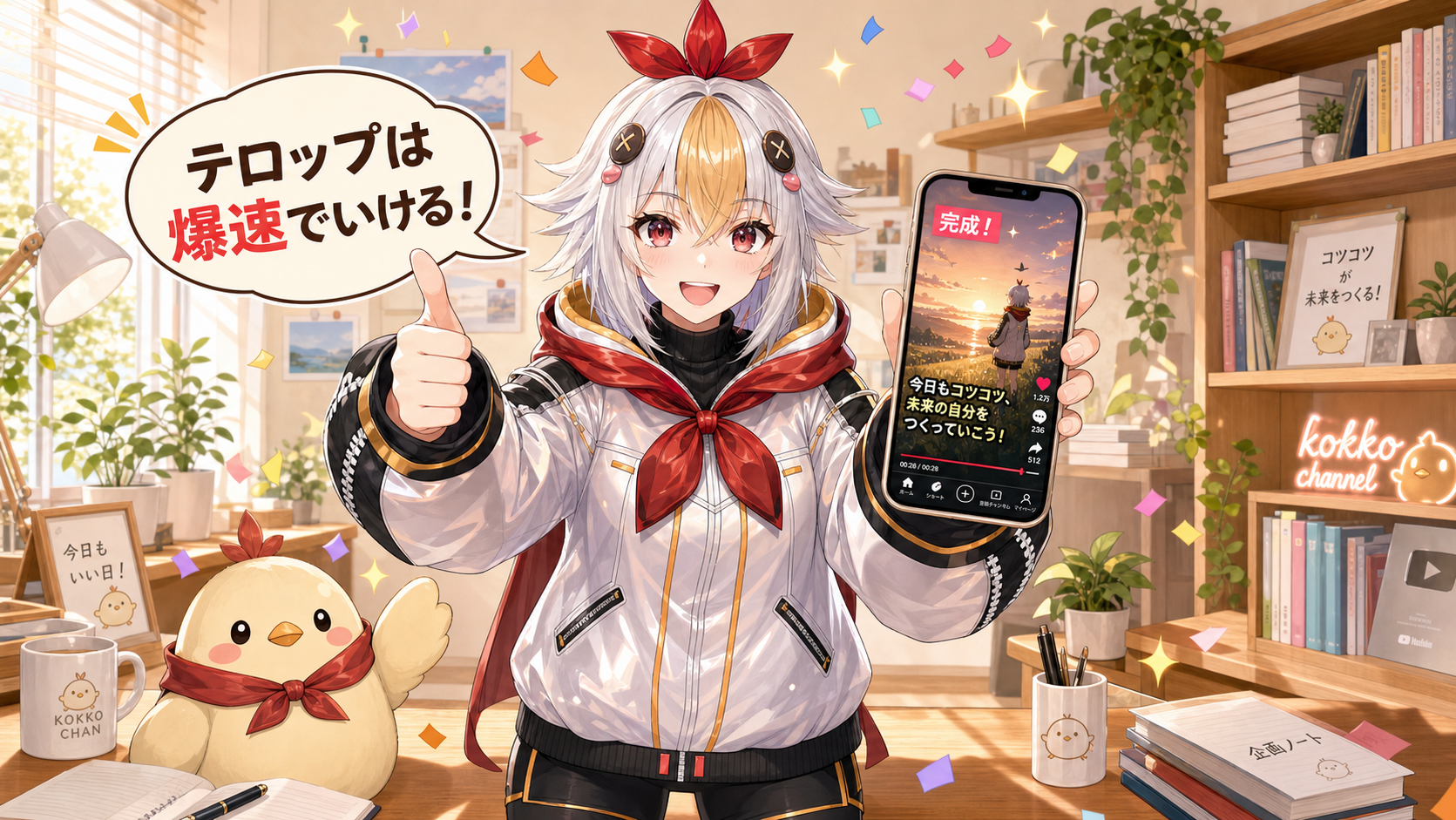 ショート・TikTokテロップ爆速術をまとめて満足するこっこちゃん