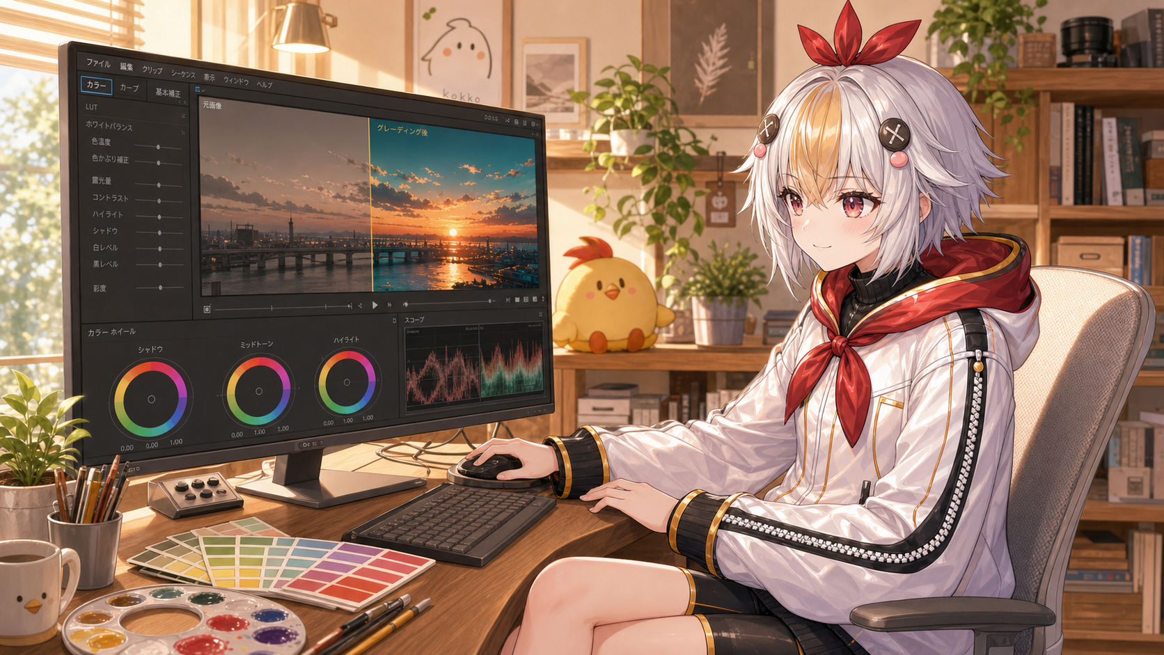 Premiere ProのLumetriカラーでエモい色味レシピを作るこっこちゃん