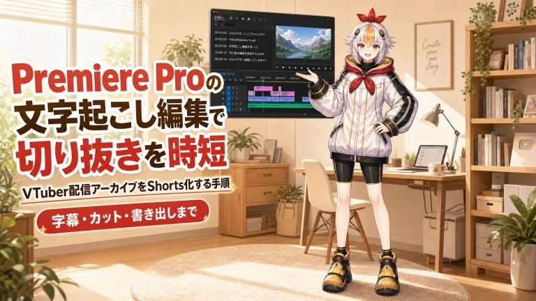 Premiere Proの文字起こし編集でVTuber切り抜きを時短する方法【2026年版】