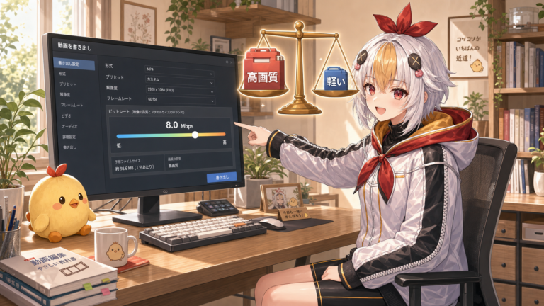 Premiere Proの書き出しビットレート目安とファイルサイズを小さくする方法【2026年版】高画質を保ちつつ軽くするコツ
