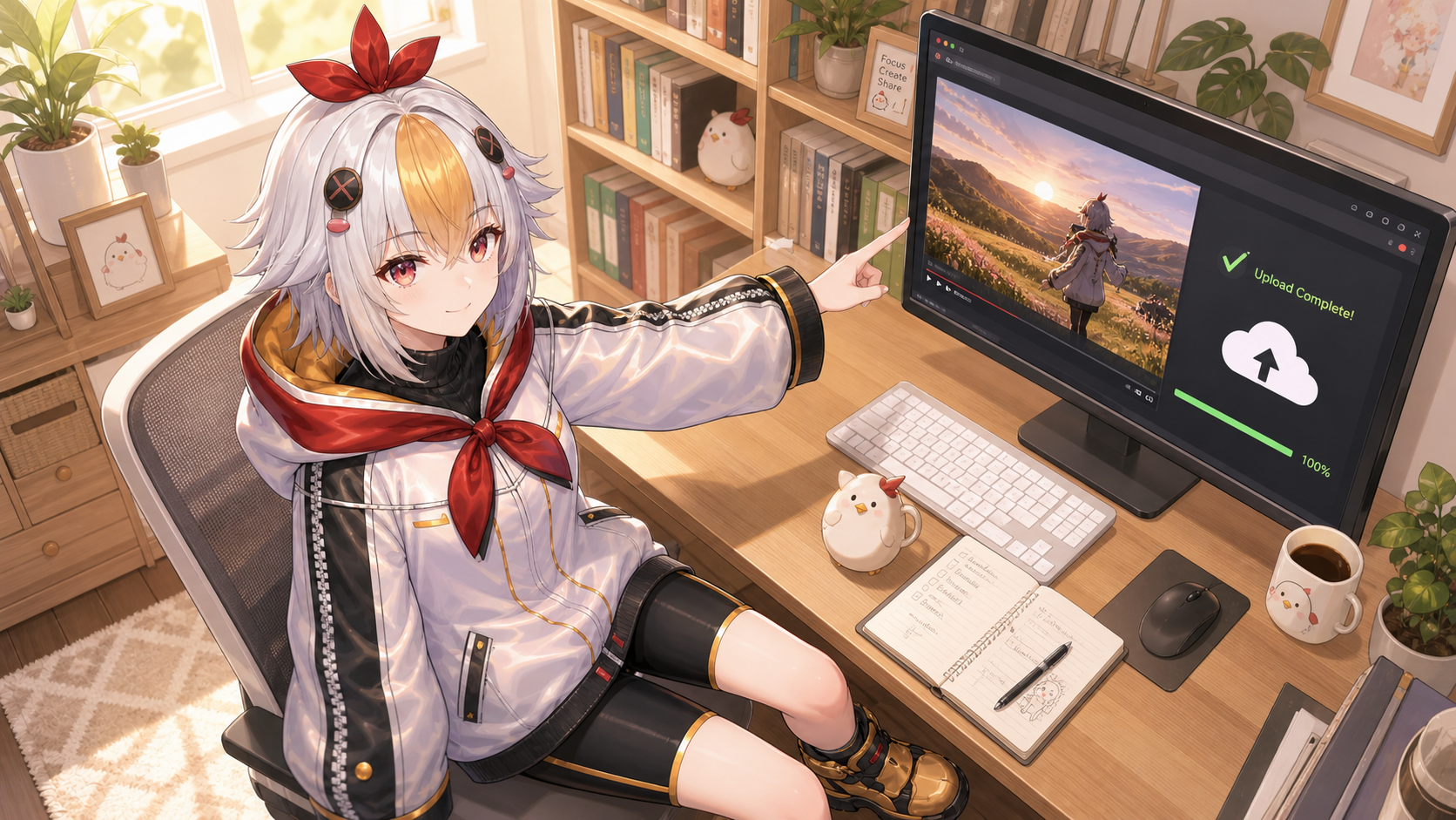 高画質を保ったまま書き出すコツを説明するこっこちゃん