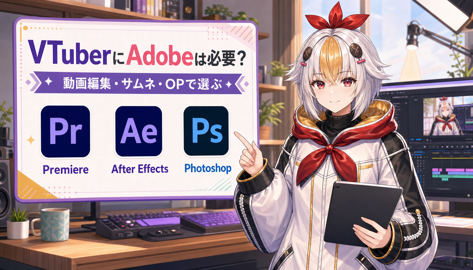 VTuberがPremiere Pro・After Effects・Photoshopを目的別に選ぶための図解