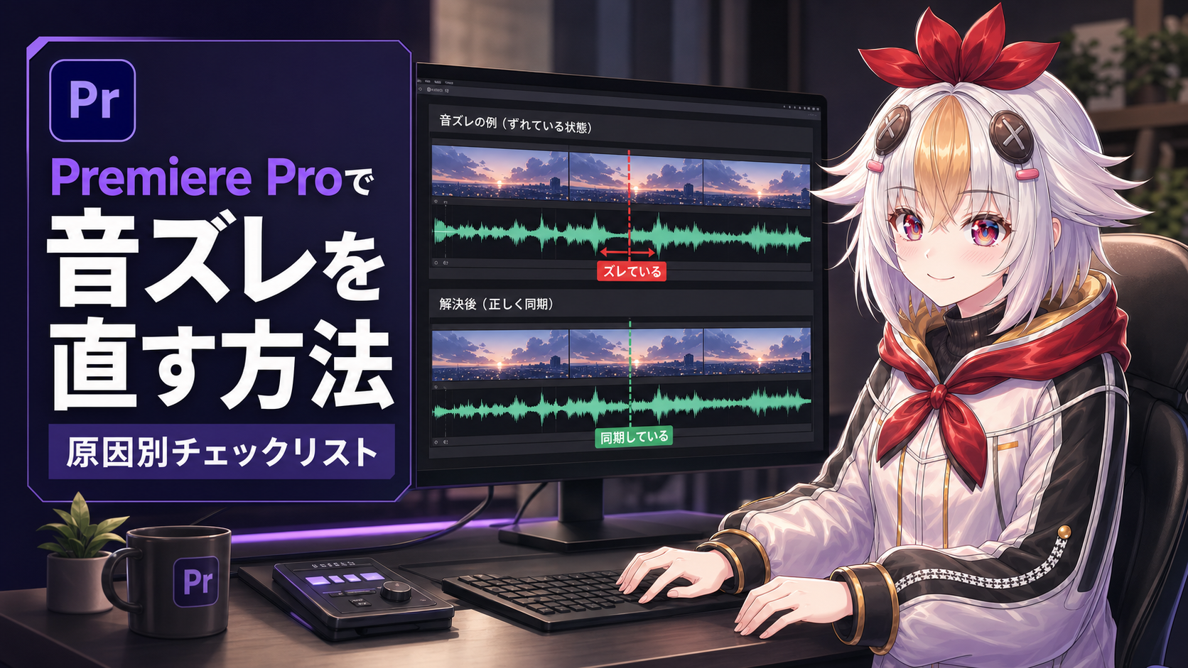 Premiere Proで音ズレを直す方法の図解
