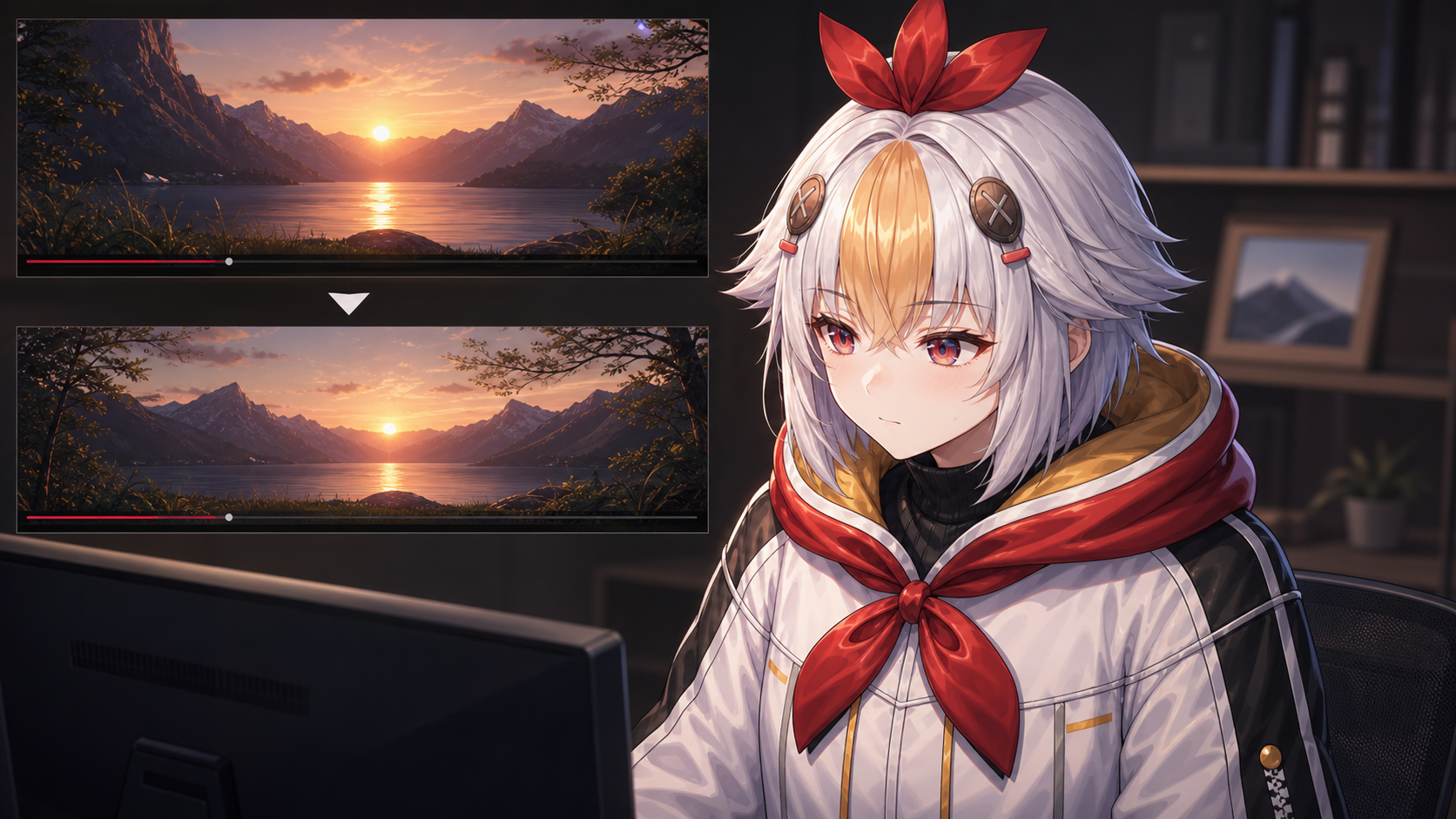 縦動画で画面が切れる問題を確認している挿絵