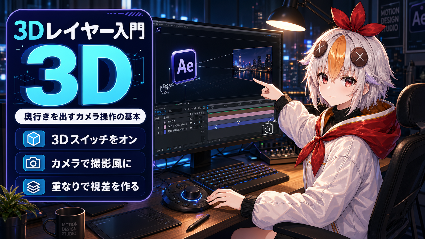After Effectsの3Dレイヤー入門：奥行きを出すカメラ操作の図解