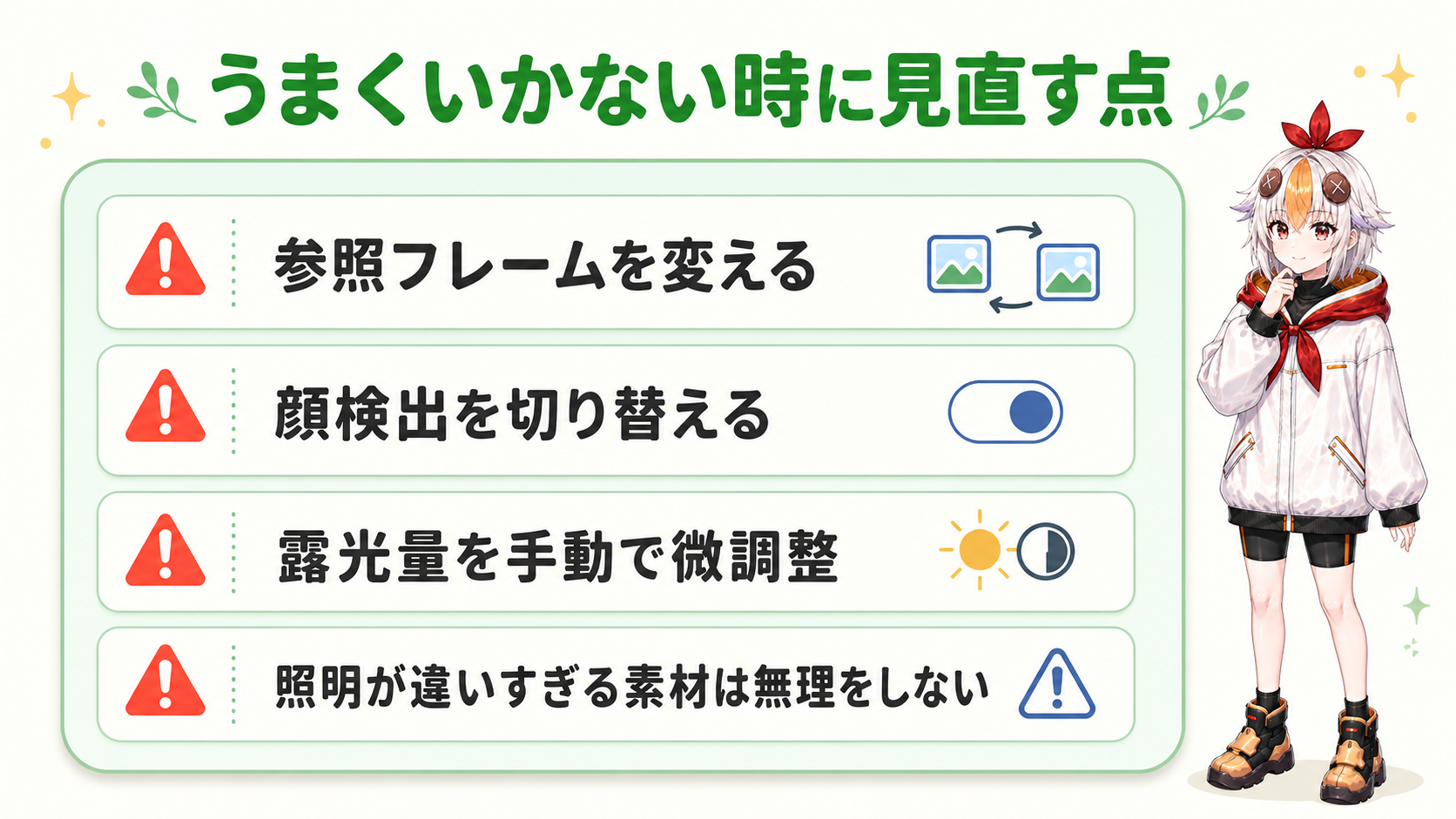 うまくいかない時に見直す点