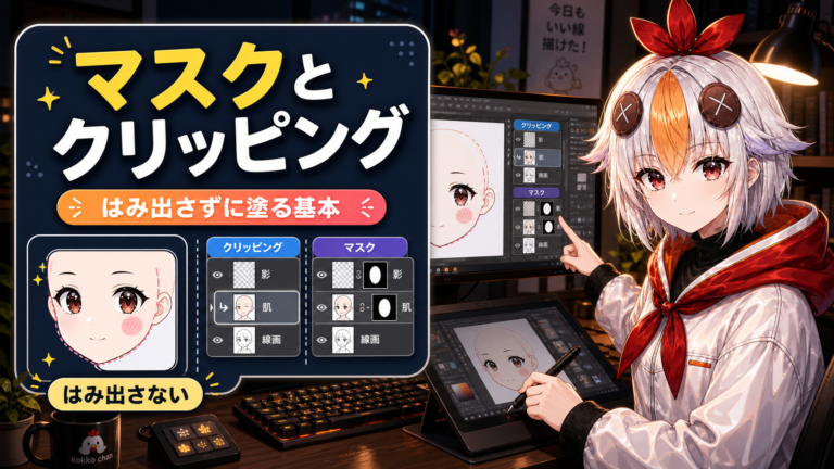 クリップスタジオのレイヤーマスク・クリッピングの使い方【2026年版】はみ出さずに塗る基本