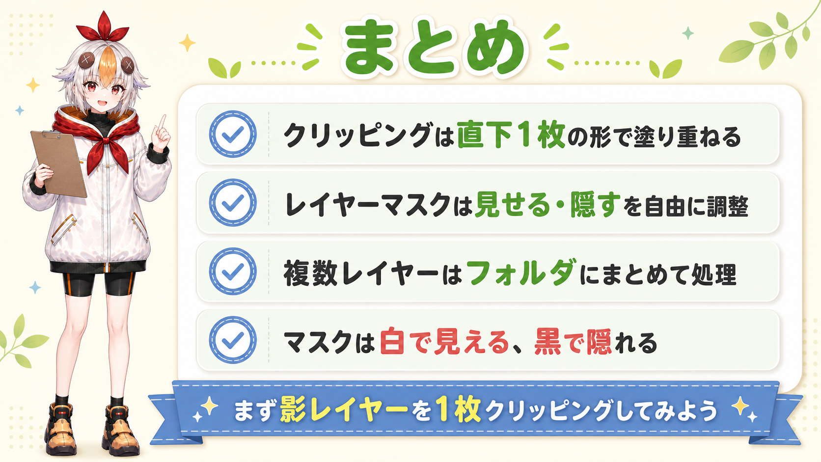 クリッピング・レイヤーマスクのまとめ