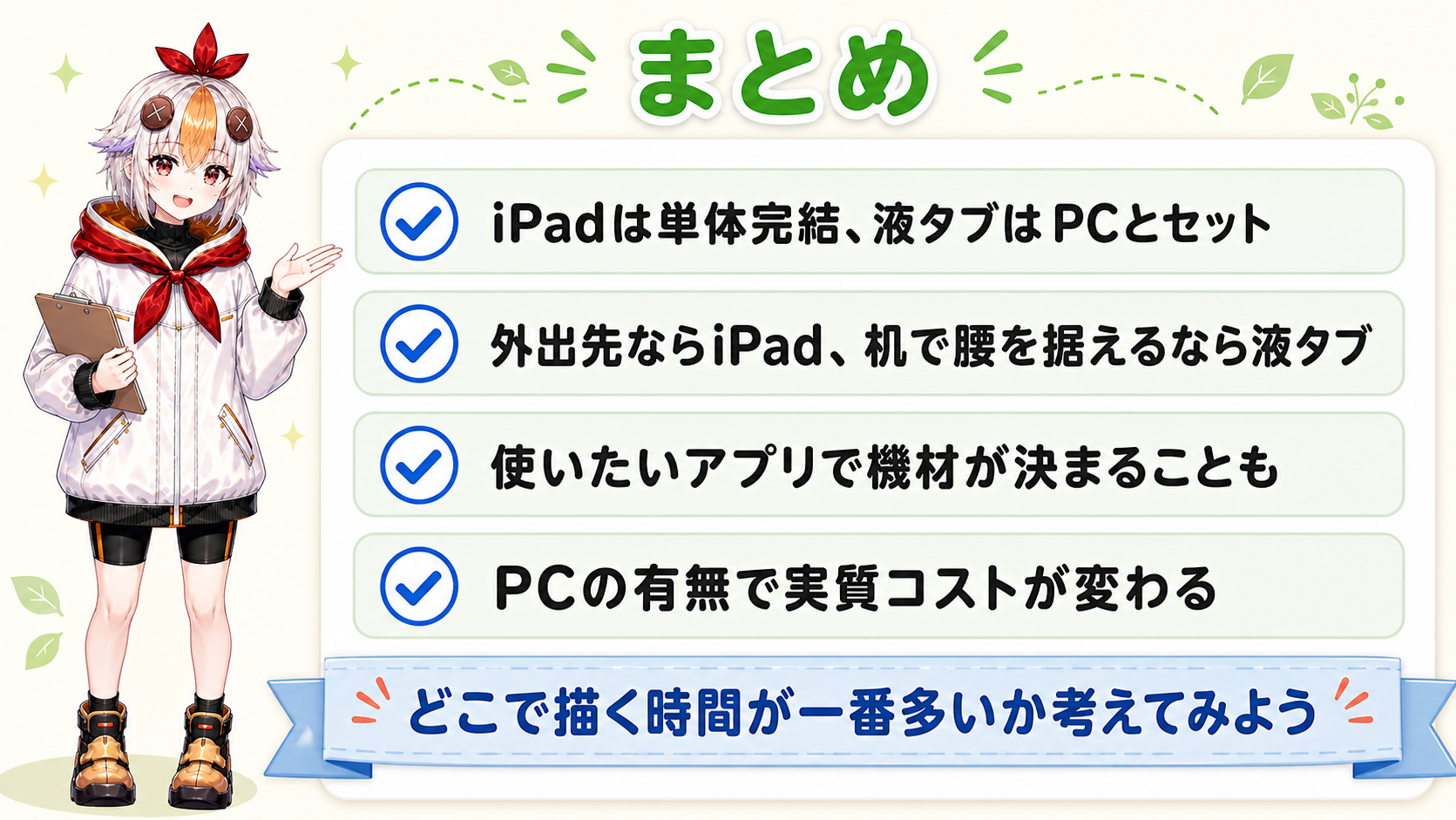 iPadと液タブの比較まとめ