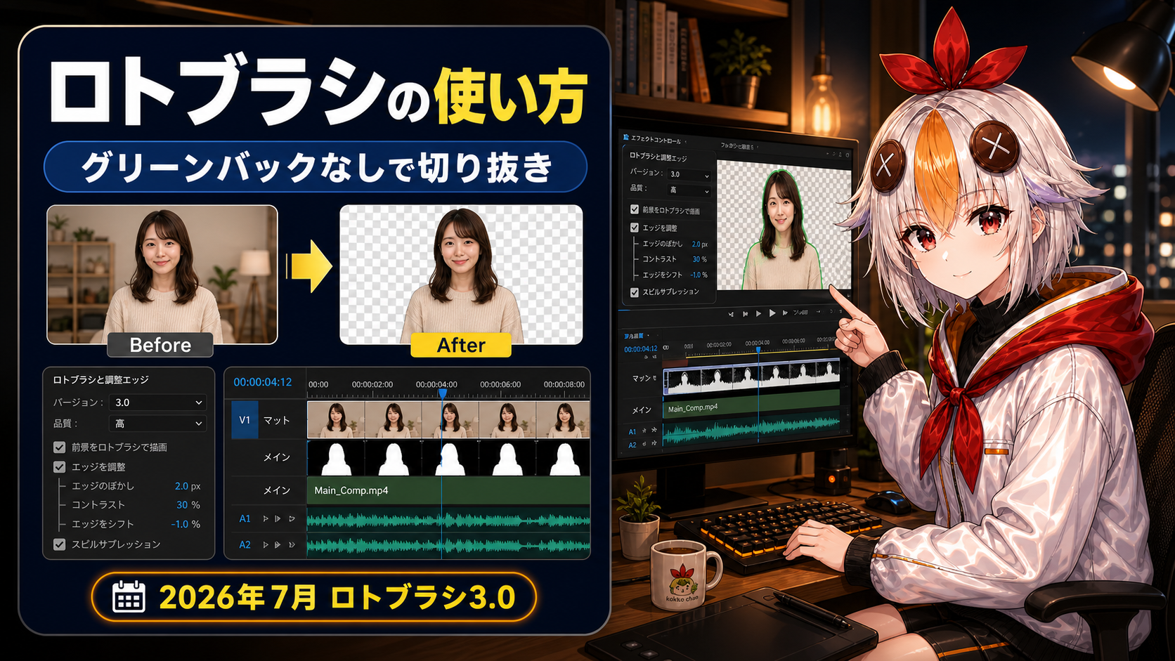 ロトブラシで人物を切り抜くイメージ