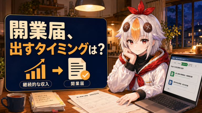 VTuber活動の開業届・個人事業主化のタイミング【2026年版】いつ出すべきかの考え方