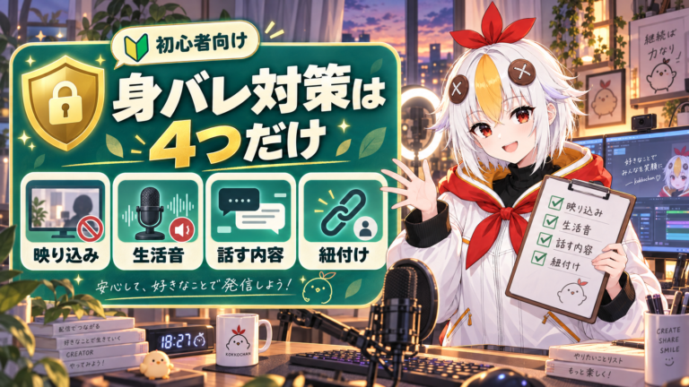 VTuberの身バレ対策【2026年版・初心者向け】映り込み・生活音・アカウント紐付けのチェックリスト