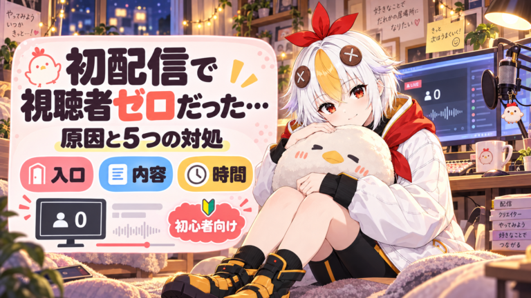 VTuberの初配信で視聴者がゼロだった時の考え方と対処【2026年版・初心者向け】