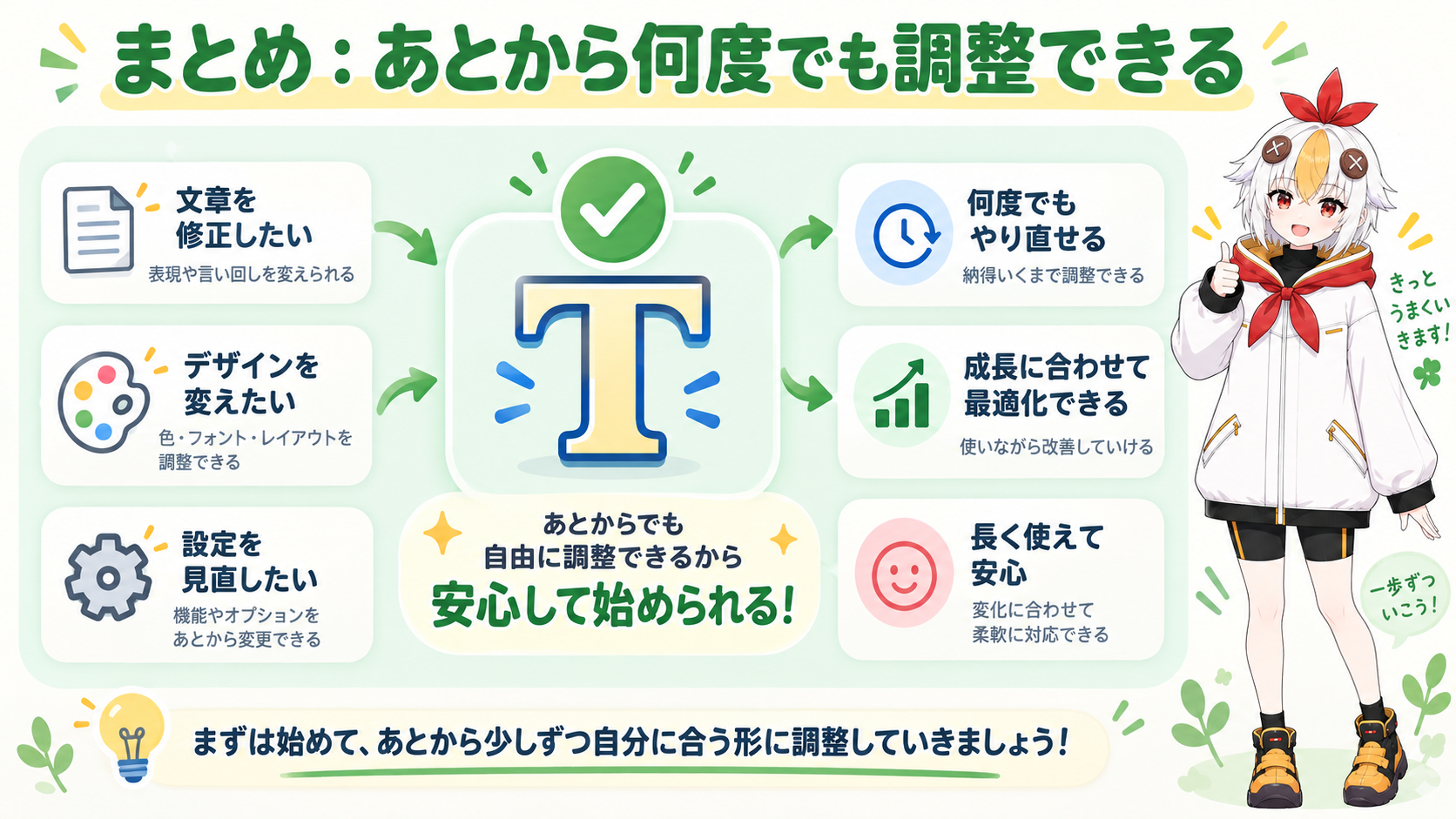 レイヤースタイルで装飾が完成して満足そうなこっこちゃん