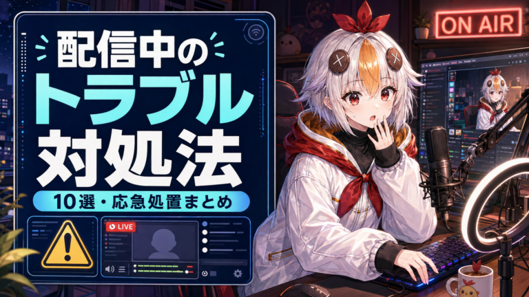 配信中のトラブル対処法10選【2026年版】音が出ない・モデルが動かない時の応急処置