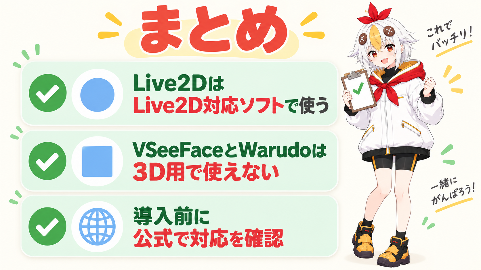 Live2D対応ソフトを確認して安心しているこっこちゃん