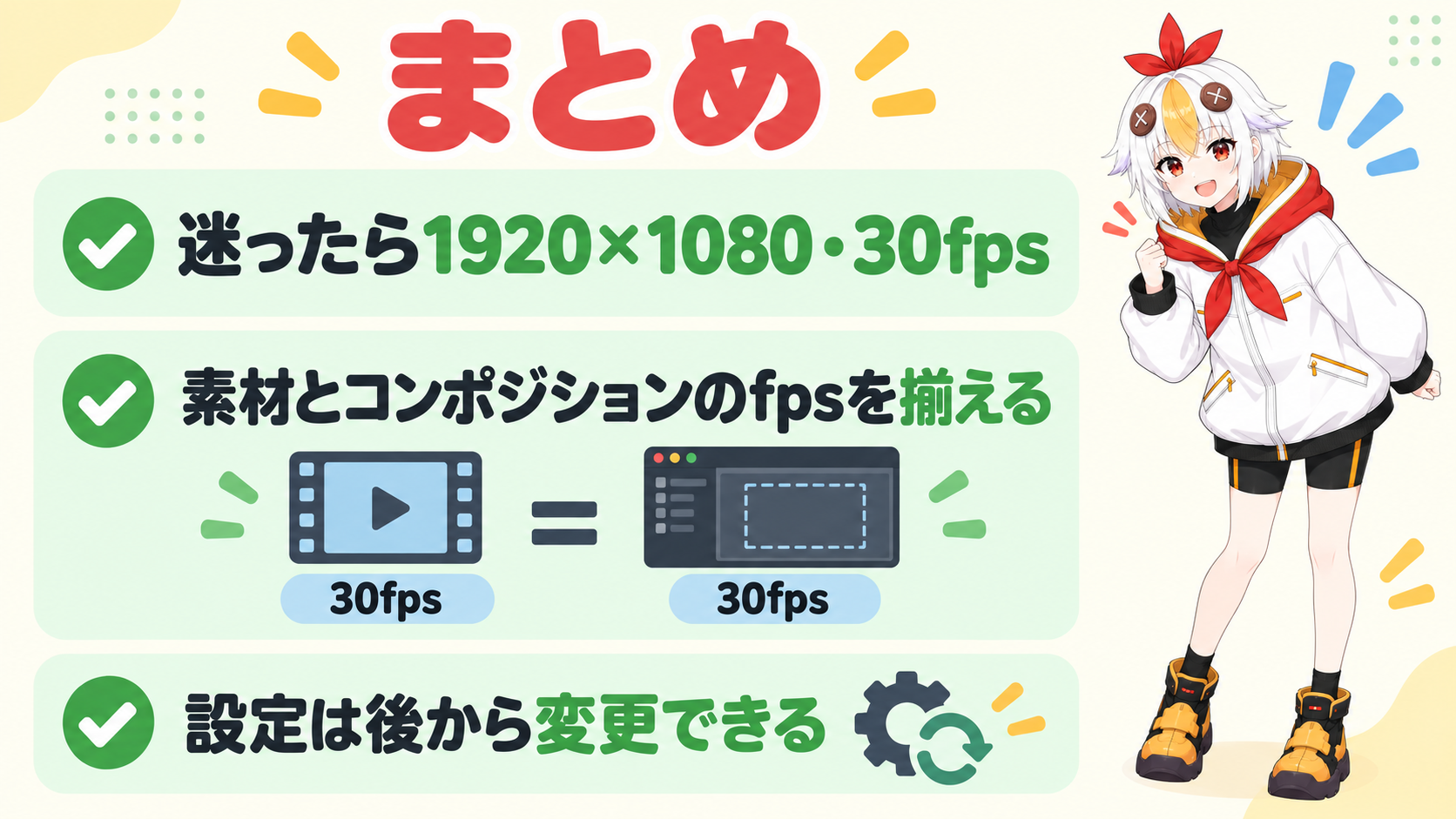 コンポジション設定を決められて自信がついたこっこちゃん