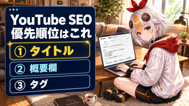 VTuberチャンネルのYouTube SEO対策【2026年版】タイトル・概要欄・タグの書き方