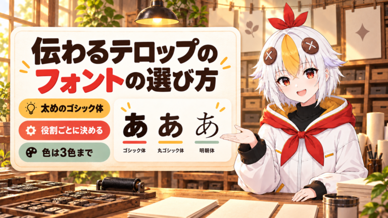 伝わるテロップのフォントの選び方【2026年版】書体・太さ・色で印象が変わる5つのコツと無料フォント9選