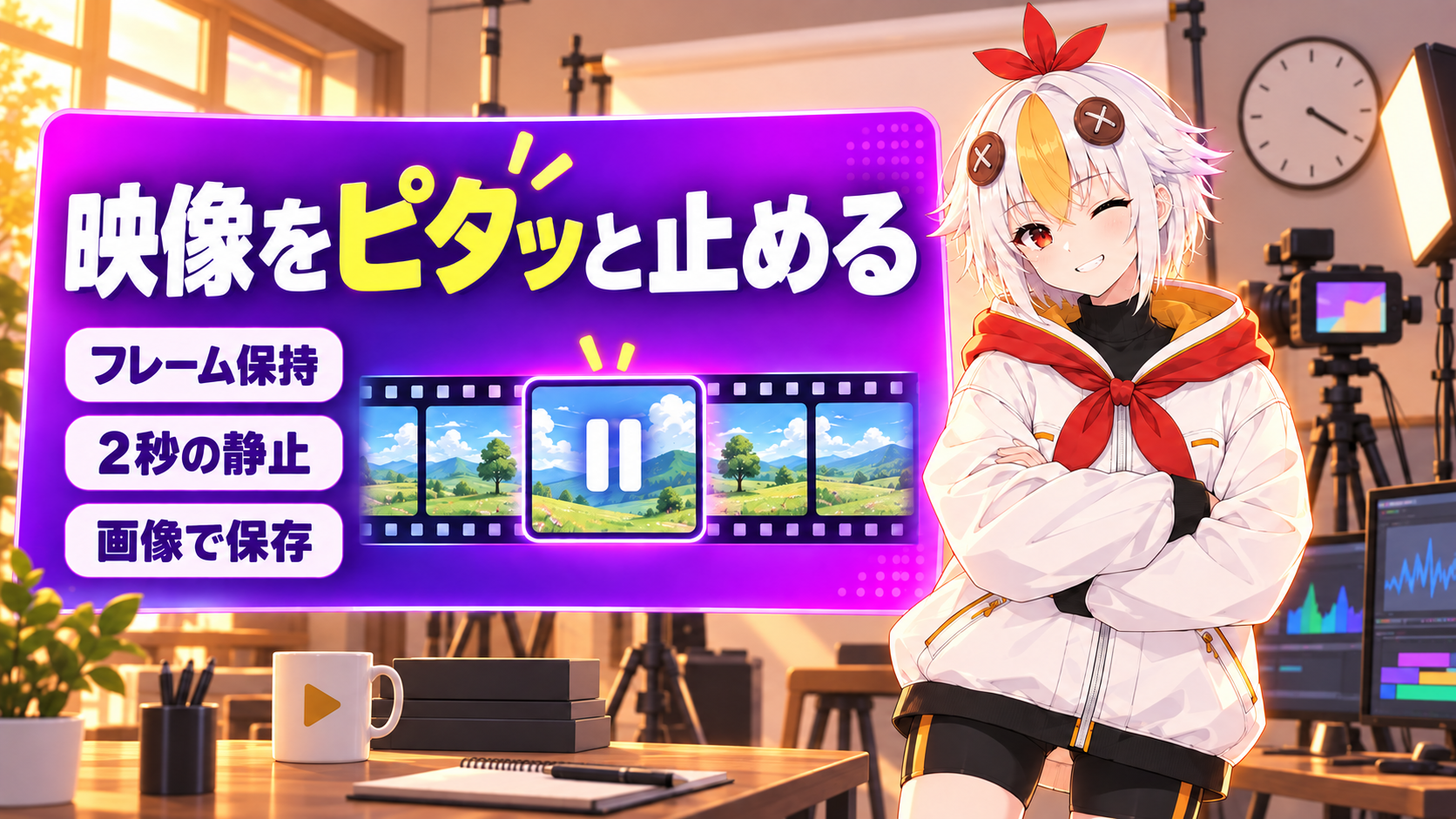 Premiere Proで映像を一時停止させる方法【2026年版】フレーム保持の3つの使い分けと静止画の書き出し