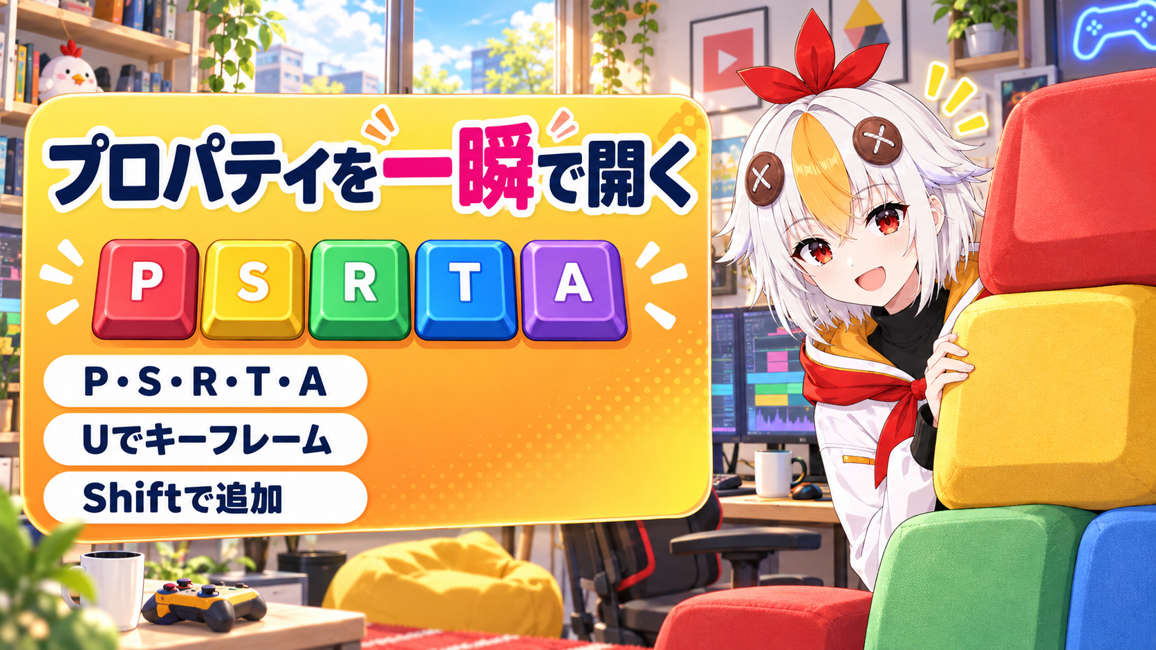 After Effectsのプロパティを一瞬で開くショートカット【2026年版】P・S・R・T・A・Uキーとキーフレームが見つからない時の探し方