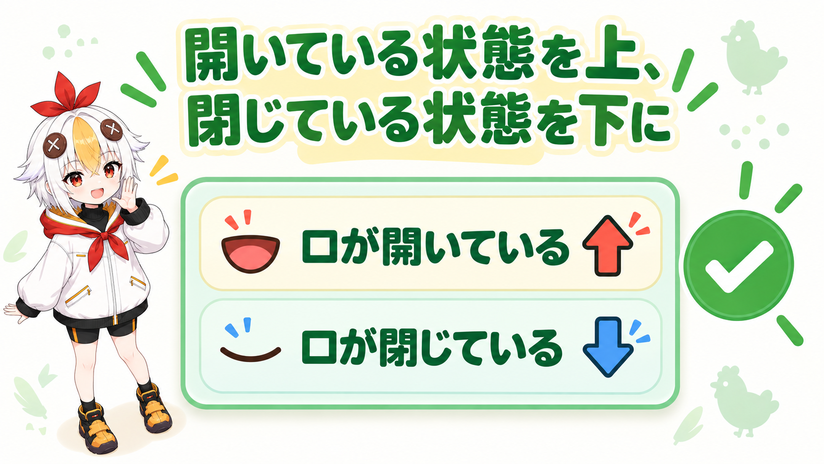 Psd立ち絵素材マネージャーで口パク・まばたきのパーツを登録する手順を示すインフォグラフィック
